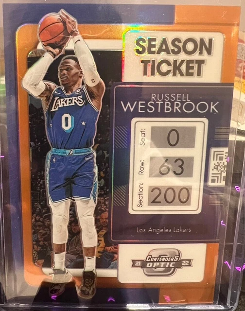 2021-22 Panini Contenders Optic Season Ticket Orange Prizm /49 Russell Westbrook