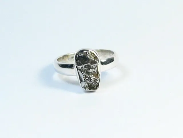 Ring Meteorit Campo del Cielo U 54 / 925 Sterling Silber / Asteroid / neu