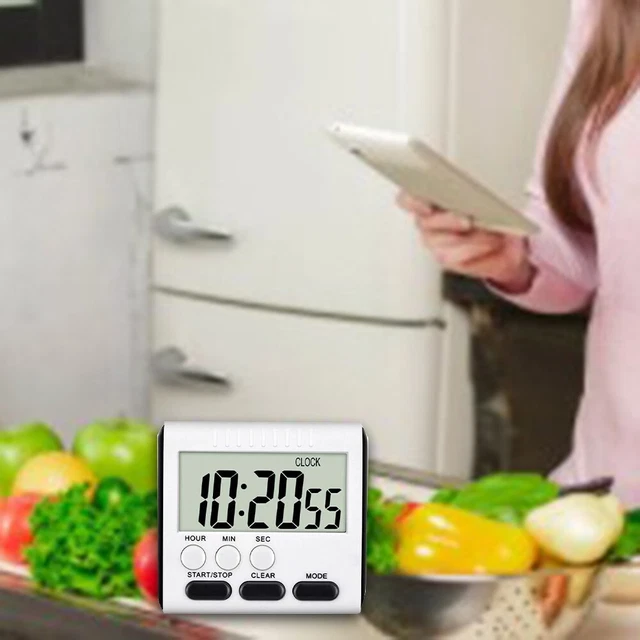 Mejor cocina LCD digital reloj de cocina conteo hacia arriba magnético NEGRO