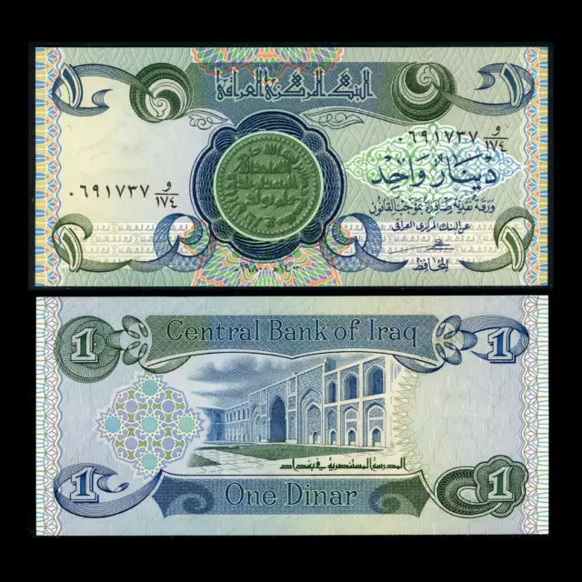 1982 Iraq 1 One Swiss Dinar Saddam Hussein Era AUNC - FREE COMBINED POST