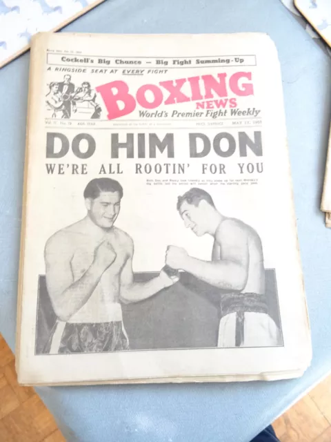 Boxing News Weekly May 13th 1955 Don Cockell and Rocky Marciano on cover