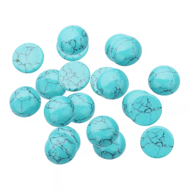 20x Blue Turquoise Gemstone Flatback Cabochon For Handmade Jewelry Craft 6mm