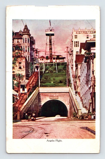 Postcard California Los Angeles CA Angels Flight 1910s Blank Back Thin Paper