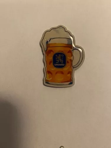 Löwenbräu Bierkrug Glas Bier Brauerei Pin !!