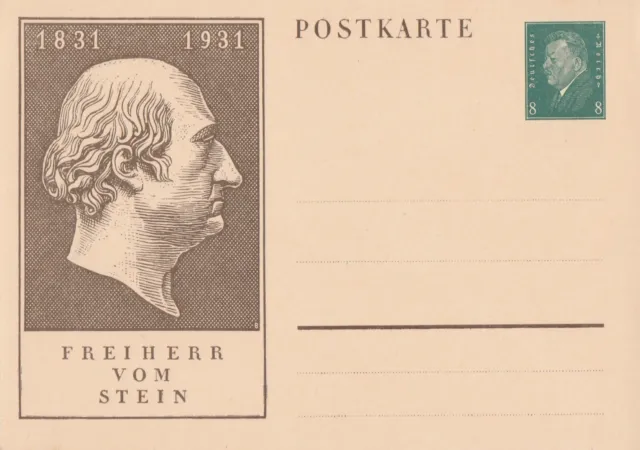 Postkarte postfrisch Jahr 1931 Freiherr vom Stein