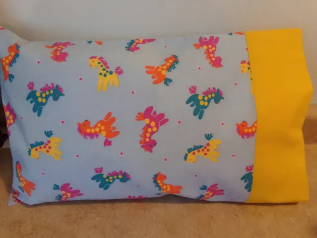 Travel-My Pillow-Toddler Size Pillowcase Toy Ponnies/Gold Cuff  12" X 18"