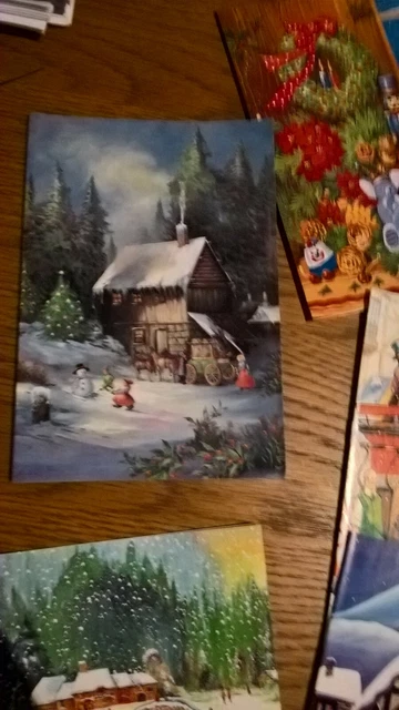 10 Assorted 1970/80’s Vintage Christmas Cards with traditional greetings [VA2] 2