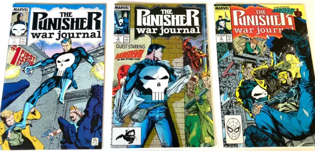 THE PUNISHER WAR JOURNAL #1, 2, 3 Carl Potts, Jim Lee 1988 MARVEL COMICS