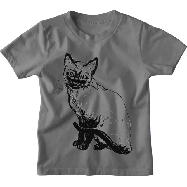 Siamese cat Kids Boys Girls T-Shirt Childrens Top