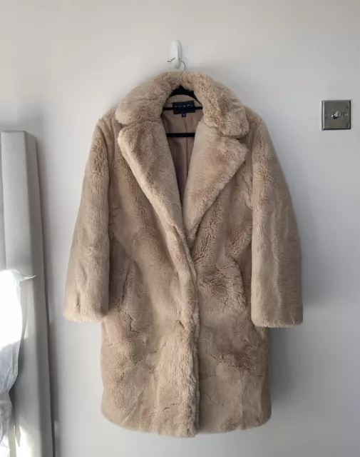 NEW SHACI PREMIUM Womens Chelsea Fur Collared Jacket Coat Camel