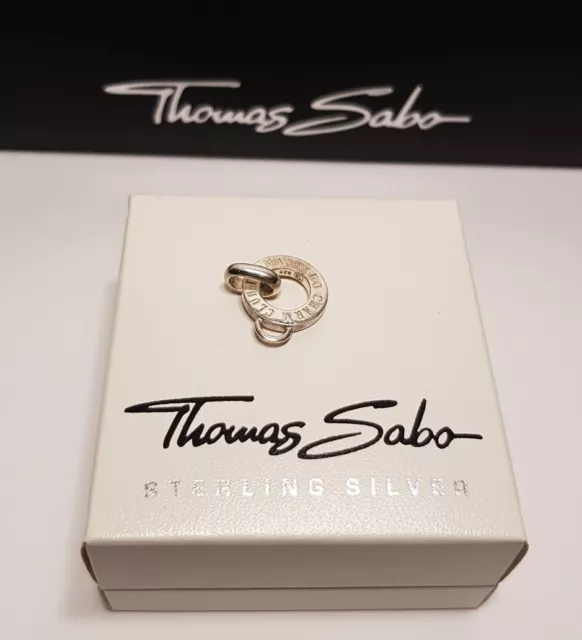 THOMAS SABO Charmträger Anhänger für Kette 925 Silber Logo Hänger Carrier