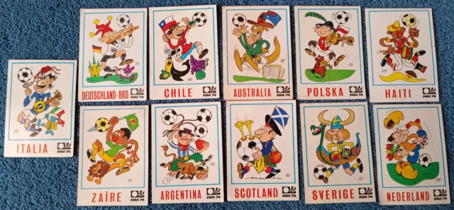 PANINI VIGNETTES world cup 74 MUNCHEN WM 74 LOT 11 MASCOT