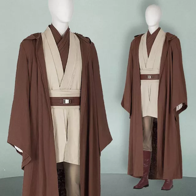 Star Wars Cosplay Jedi Robe Adult Men Halloween Wars Obi Suit Full Set Outfit
