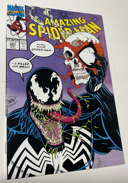 The AMAZING SPIDER-MAN 347 MAY 1991 MCU Marvel Comic Book VENOM FLASH