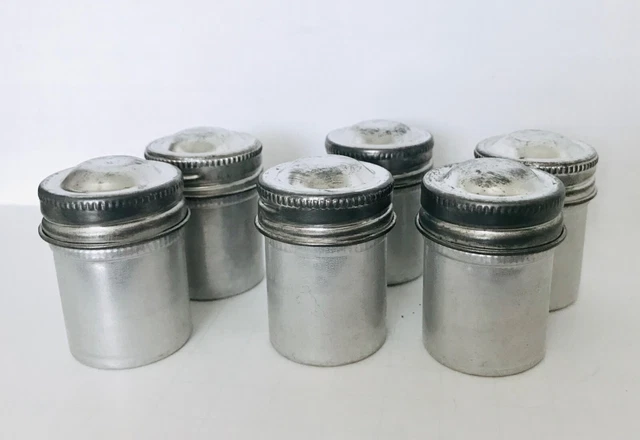 Six Vintage Kodak 35mm EMPTY Metal Film Canisters Aluminum Old School Film Rolls