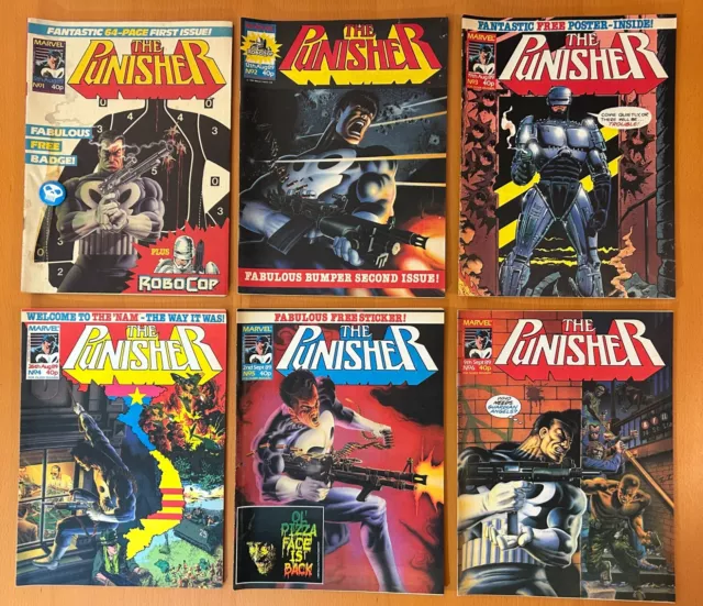 Punisher #1 bis 21 (Nr. 19) mit KOSTENLOSEN GESCHENKEN (Marvel UK 1989) 20 x Comic-Magazine