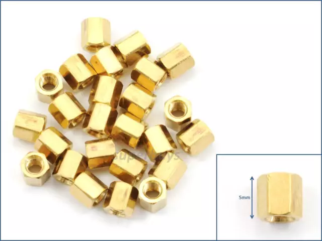 1/10/25PC 5mm M3 Female Female Brass Standoff Spacer Screw Separator Stand Off