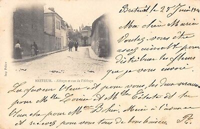 CPA 60 Breteuil abbey and rue de l' Abbaye (dos not divided) rare plate