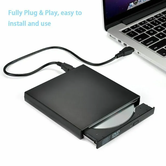 Portable External Drive USB Burner CD RW DVD ROM Reader Writer For Mac & Windows