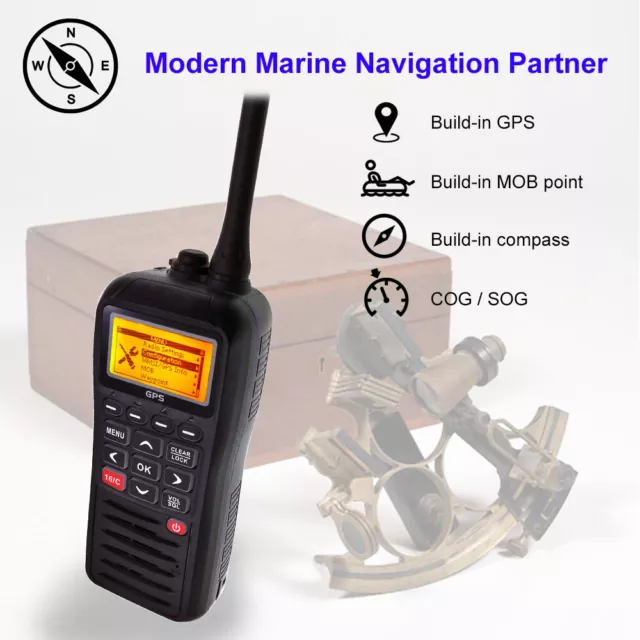 Walkie talkie radio marina portatile VHF IPX7 impermeabile integrato GPS DSC MOB