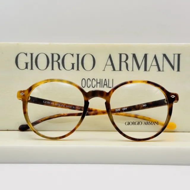 Giorgio Armani Occhiali Uomo Donna Rotondi Panto Marrone Vintage Mod. 325 064 NOS