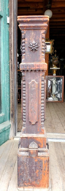 Great Victorian Carved Newel Post