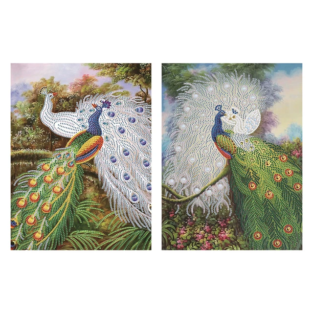 5D Diamond Painting Peacock Partial Special Shape Drill Rhinestone DIY Wall Art