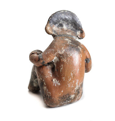 Pre-Columbian NAYARIT Mexico Pottery Small Seated Figure, Chinesco Style 3