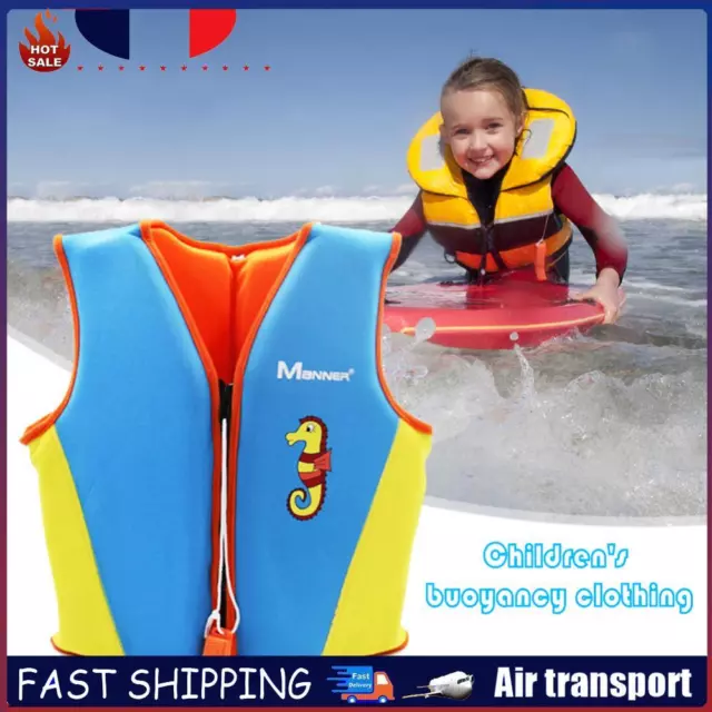 Children Buoyancy Survival Suit Safe Neoprene Outdoor Accessories (L Blue) FR