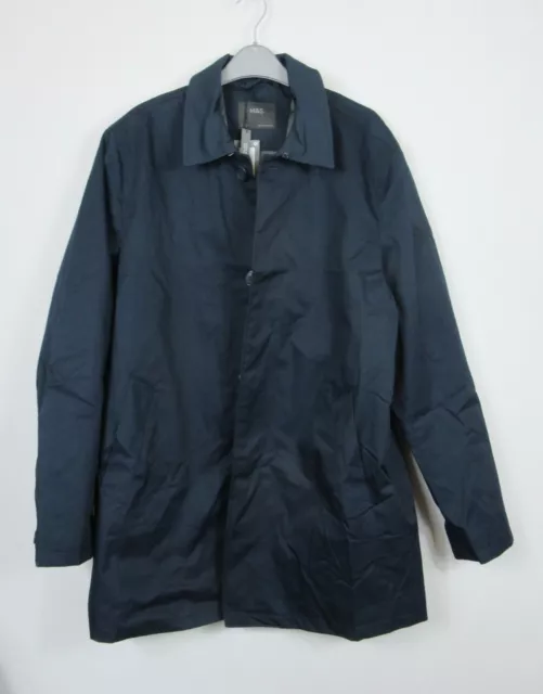 Marks & Spencer Stormwear Navy Cotton Blend Mac Coat S - XXXL - RRP £69.00