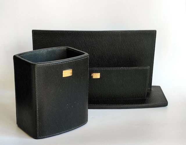 Lot De 5 Accessoires Bureau Vintage : Pendule, Porte-courrier, Stylo, Calendrier, Tampon