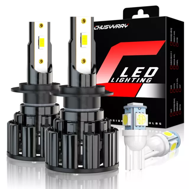 For VW Caddy MK3 2004-2015 4x 6000K White H7 501 LED Low/Side Headlight Bulb Kit