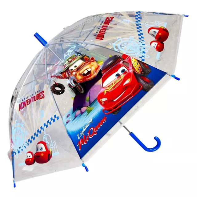 Disney Cars Ombrello Trasparente PVC Bambini Ragazzi Ombrellino Parapioggia