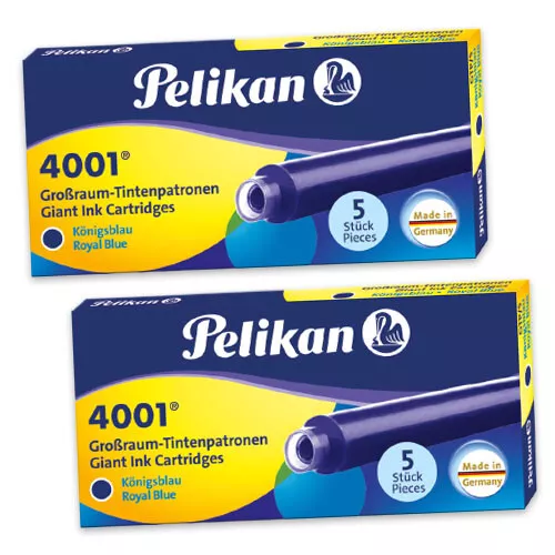 Pelikan Großraum Tinten Patronen königs blau für Füller Füllhalter lang 2Pk 10St