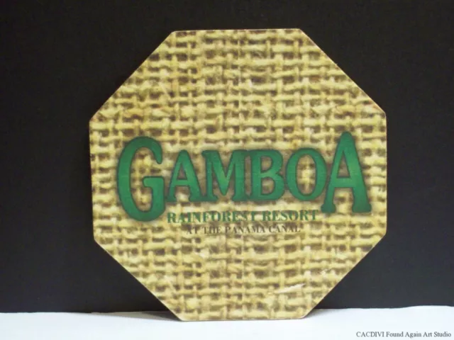 Gamboa Rainforest Resort Panama Canal Beer Coaster Paper Drink Mat Octagon Vtg