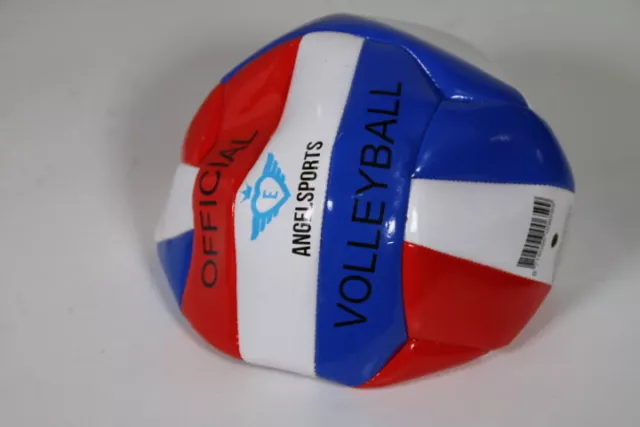 PVC Volleyball, rot/blau/weiß, maschinengenäht, Größe 5