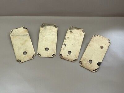 Set Four Chinese Brass Drawer Chest Hardware Plates Rest Hand Made Hong Kong