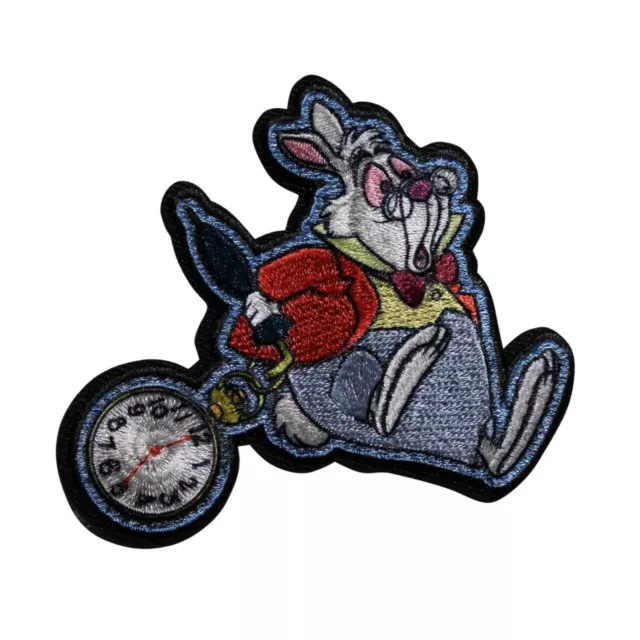 DISNEY ALICE IN Wonderland Rabbit Embroidered Iron On Patch - LICENSED ...