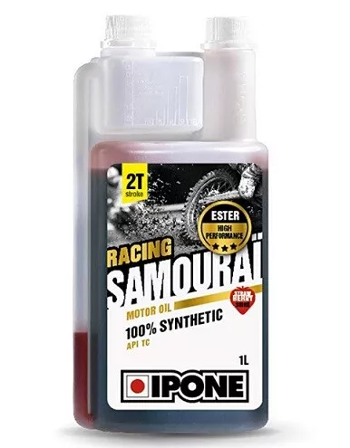 IPONE Huile 2T Samourai cross moto scooter 100% synthèse 1 Litre senteur Fraise