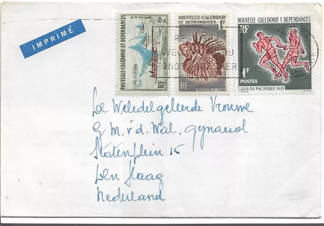 Lettre Nouvelle Calédonie Années 1950 Dr Avec 3 Timbres Aux Pays-Bas Ma Ref 3254