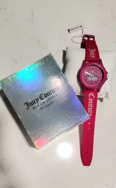 Orologio Juicy Couture Black Label Donna Glitter Corona Silicone Rosa 3