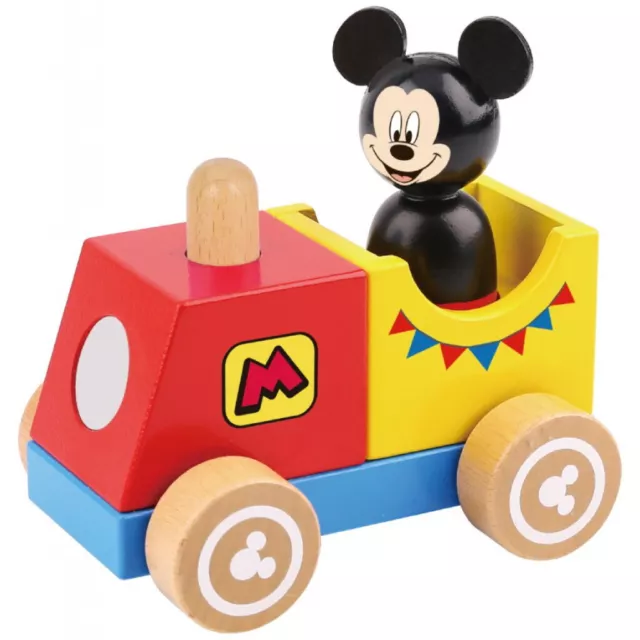 Tooky Toy Mickey Mouse Holzspielzeug Zug 18 Monate 2-teilig