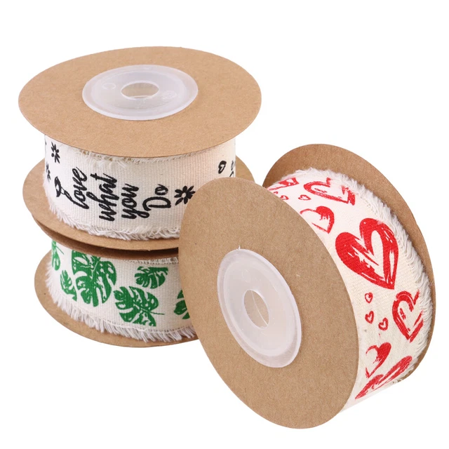 3 piezas panecillos de cinta de algodón hoja de cartel flor de regalo impresa cinta envolvente