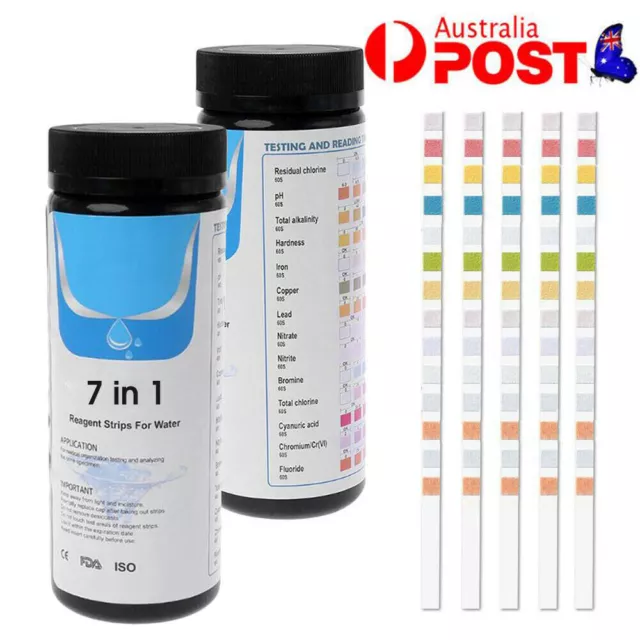 7 in 1 Aquarium Fish Tank Water Tropical Test Strips Kit Nitrite Nitrate PH AU