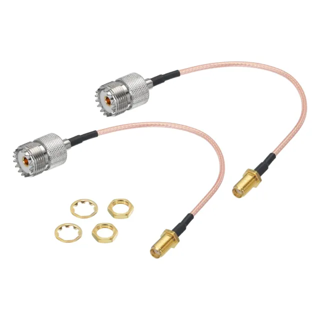 RG316 Coaxial Cables SMA Female to UHF Female  0.5FT Orange 2Pcs