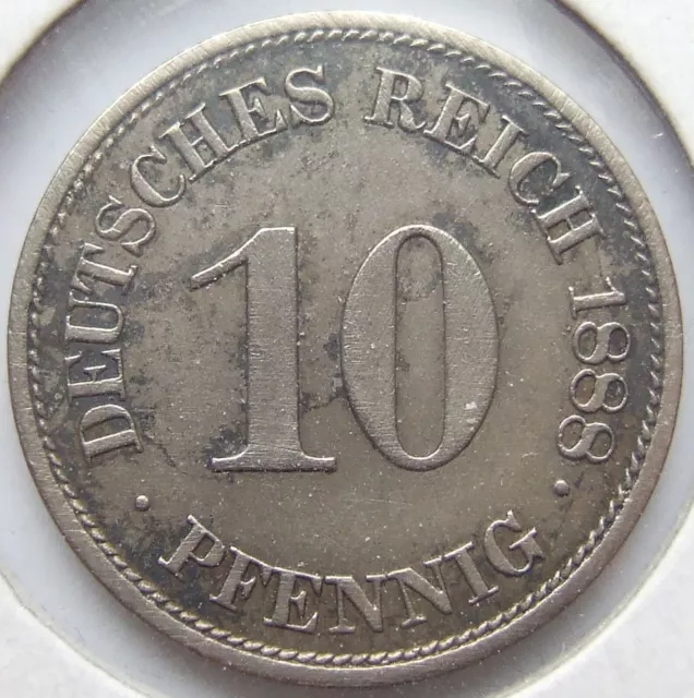 Moneta Reich Tedesco Impero Tedesco 10 Pfennig 1888 E IN Extremely fine /
