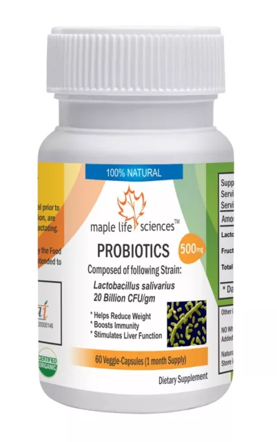 Probiotic blend of Lactobacillus salivarius 20 Billion CFU/GRAM Capsules 24