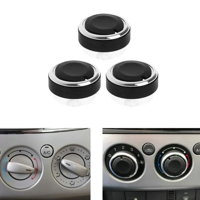 Enhance Your For Ford MK2 with Sleek Aluminum Switch Knobs 3X Car Air Control