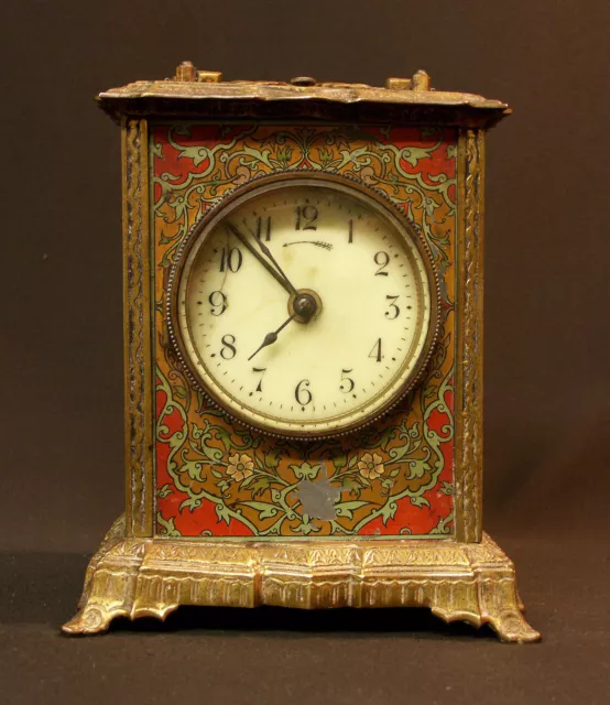 AA1 1900 MUCHA rare pendule pendulette Art nouveau bronze 17cm1.7kg clock déco