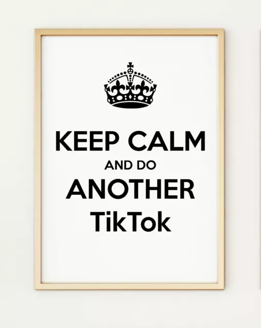 A4 Keep Calm Tik*Tok Poster Print Boys Girls Room Funny*